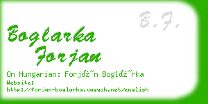 boglarka forjan business card